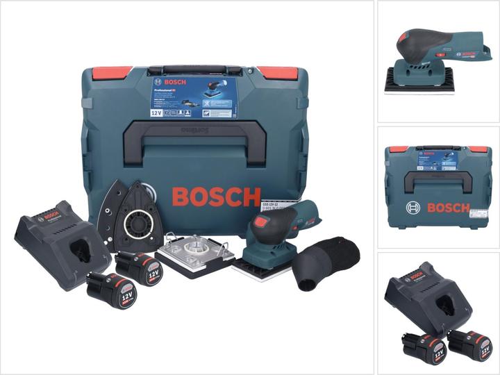 Productafbeelding Bosch Professional Bosch GSS 12V-13 Professionele vlakschuurmachine 12 V + 2x accu 3.0 Ah + lader + L-BOXX (Vlakschuurmachine)