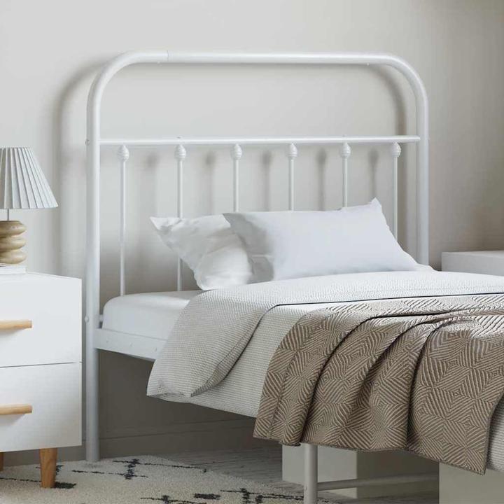 Immagine prodotto VidaXL Kopfteil Metall Weiss 100 cm, Farbe: Weiss, Material (105 x 3 x 100 cm)