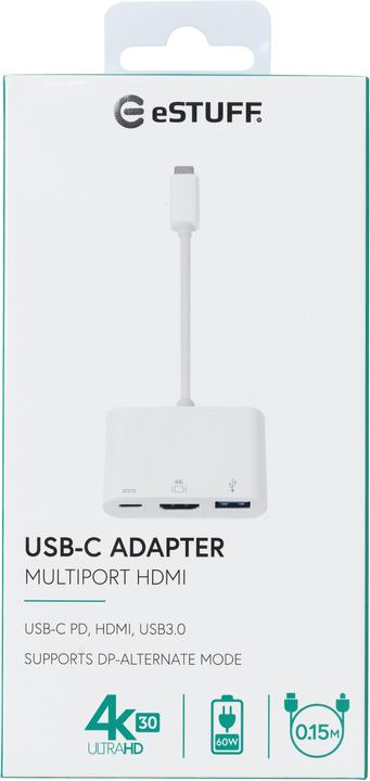 Image du produit eSTUFF USB-C AV Multiport Adapter (USB-C, 3 Ports)