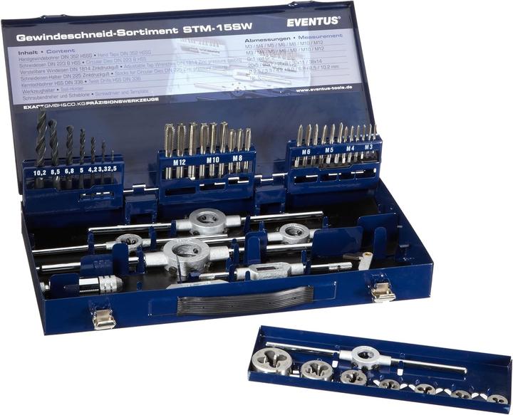 Eventus by Exact 10722 Jeu de tarauds 43 pièces HSS métrique M3, M4, M5, M6