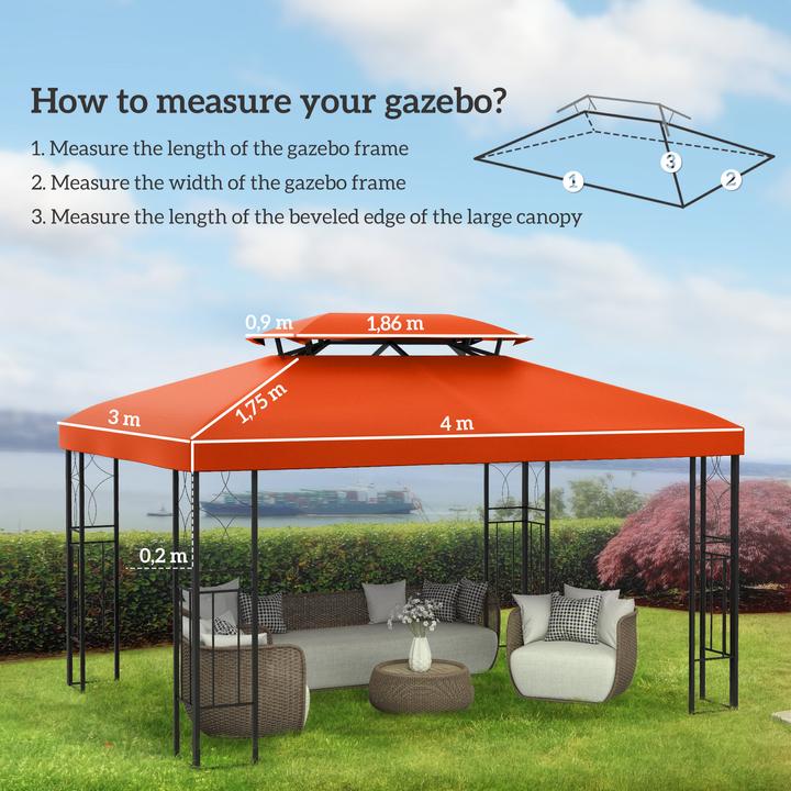 Produktbild Outsunny Ersatzdach für Metall-Pavillon (300 cm, 400 cm)