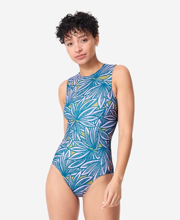 Olaian Badeanzug Surfen Damen Carla blau/violett