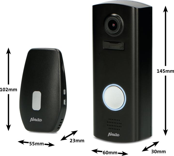 Productafbeelding Alecto WLAN deurbel met camera, zwart (WiFi)