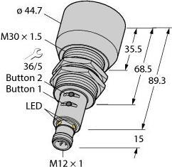 Produktbild Turck Ultraschallsensor Reflexionstaster RU600U-EM30E-LIU2PN8X2T-H1151/3GD