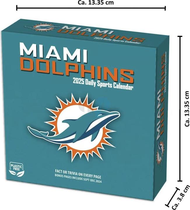 Image du produit NFL - Miami Dolphins - Calendrier de bureau 2025 (Espagnol, Italien, Anglais, Allemand, Français)