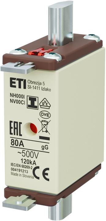 Produktbild Eti NH-Sicherungseinsatz C00 Kombi 80A