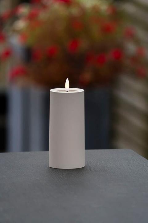 Produktbild LED Kunststoffkerze weiss 1875-100 Aussen 1875-100 6h Timer D7 H15cm 2xAA