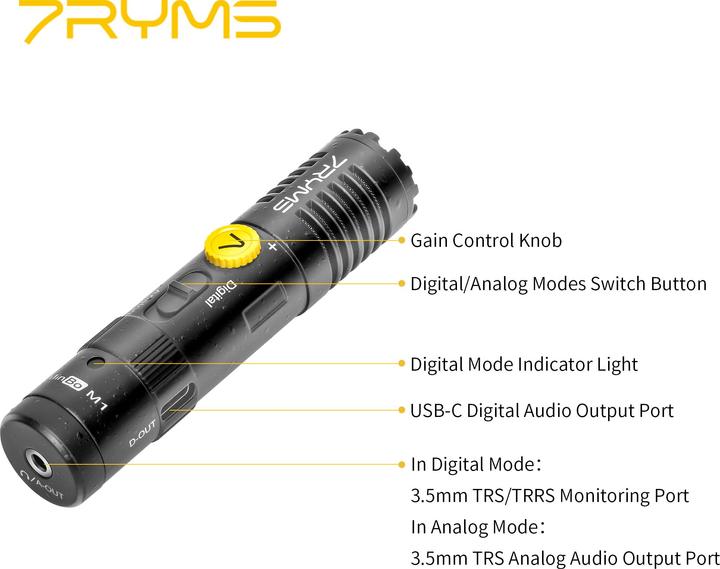 Produktbild 7Ryms Mini Cardioid Digital&Analog Dual-mode Shotgun Mic