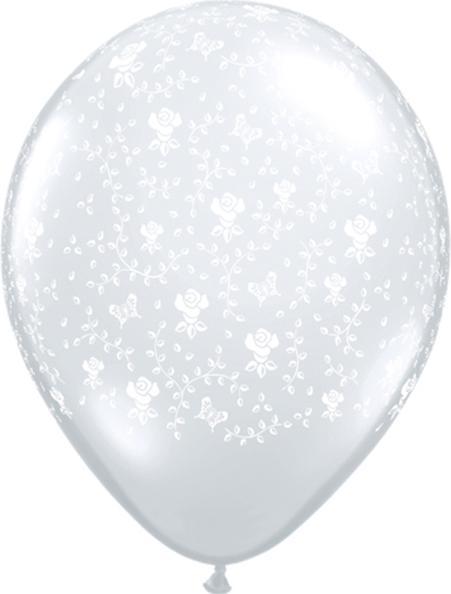 Produktbild Qualatex 28cm Blumenmuster Transparent Latex Ballons (50 StückPackung) (50 x)