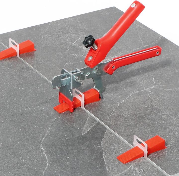 Produktbild XPOtool Fliesen Nivelliersystem Set 100 Fliesenkeile Nivellierzange Verlegehilfe