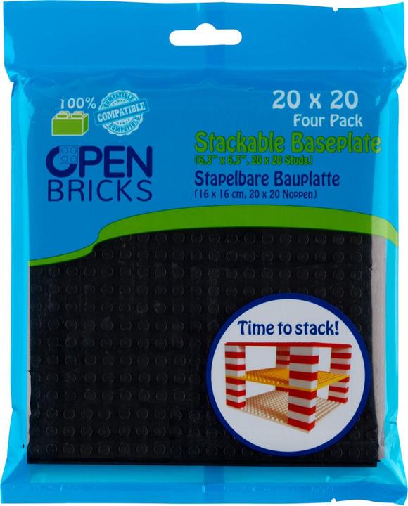 Produktbild Open Bricks OB-P20BK4 Schwarz Grundplatte