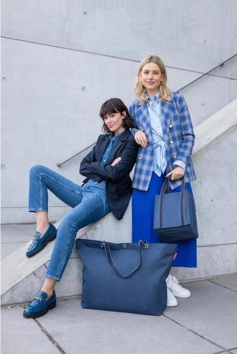 Actual product image reisenthel Bottle Bag Herringbone Dark Blue