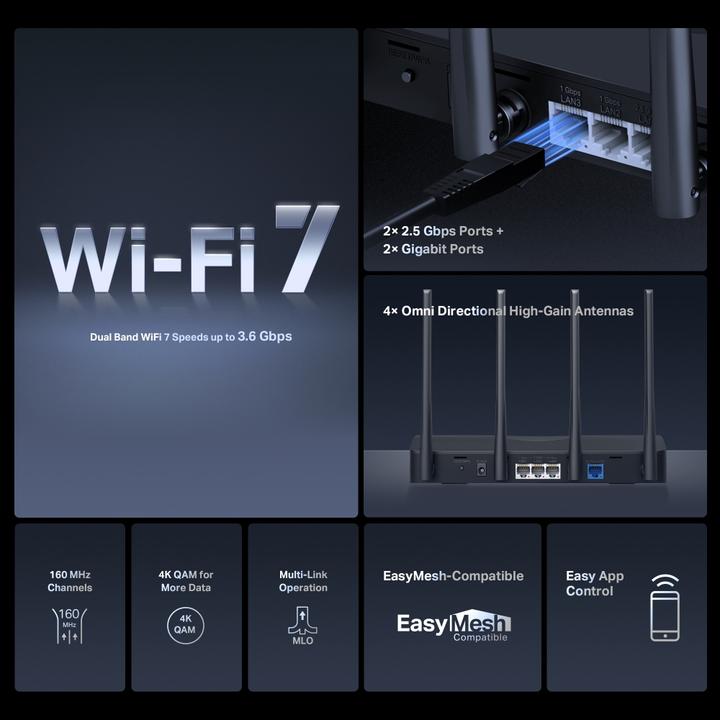Image du produit Mercusys BE3600 Dual-Band Wi-Fi 7 Router