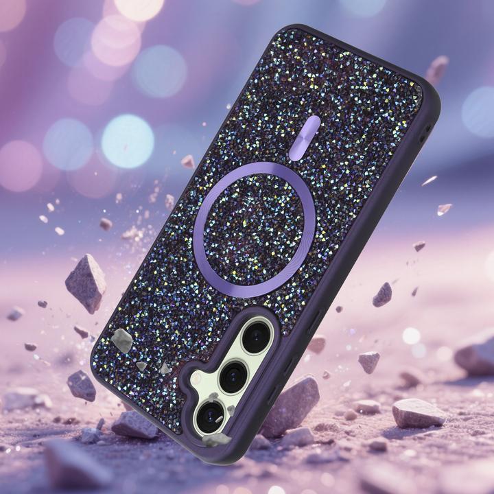 Produktbild Cadorabo Samsung Galaxy S24 FE Hülle kompatibel mit MagSafe Glitzer Case (Samsung Galaxy S24 FE)