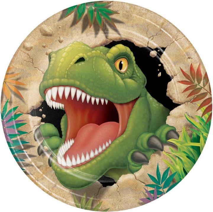Image du produit Creative Party Assiette en carton Dinosaure Grand (8 x)