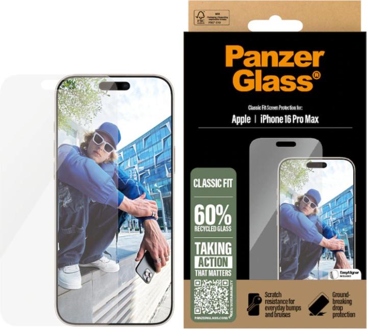 Actual product image PanzerGlass Classic Fit (1 Piece, Apple iPhone 16 Pro Max)