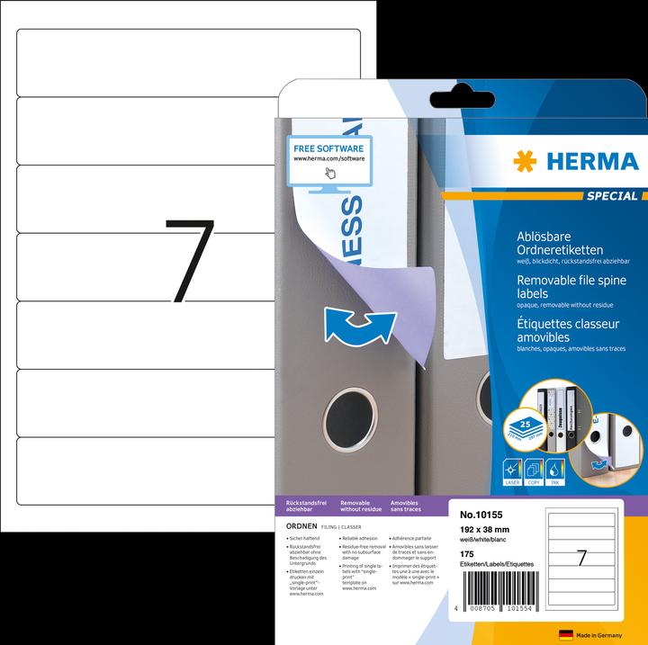 Actual product image HERMA Removable A4 file labels