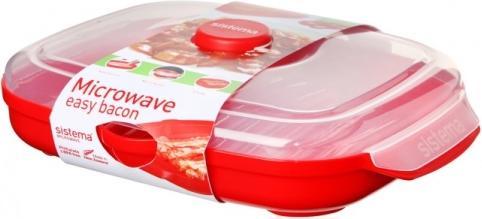 Produktbild Sistema Mikrowellen-Grillpfanne Easy Bacon 7,0 cm hoch rot (0.95 l)