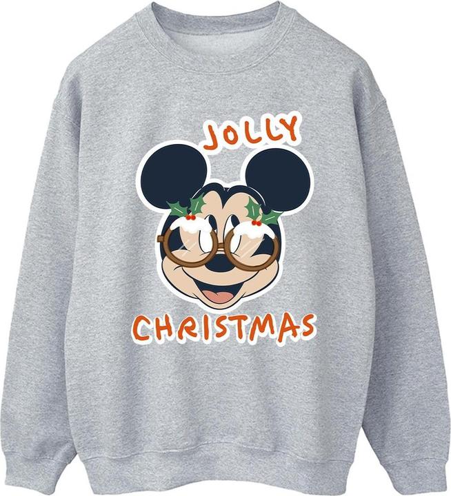 Disney Mickey Mouse Jolly Christmas Glasses Sweatshirt (S)