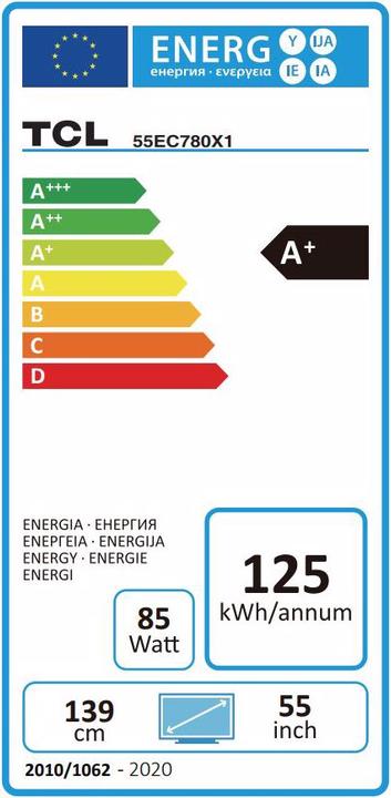 Energy Label TCL 55EC780 (55", LCD, 4K)