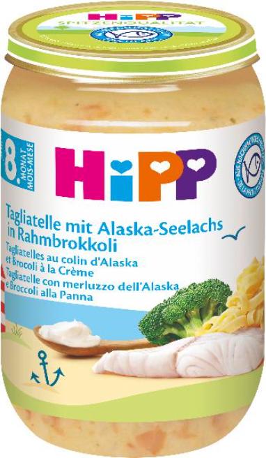 Produktbild Hipp Tagliatelle mit Meeresfisch Rahmbrokkoli 8 Monate 220 g (500 g)
