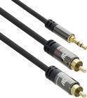 Productafbeelding 1,5 meter hoge kwaliteit audio verbindingskabel 1x 3,5 mm stereo jack male - 2x RCA male (1.50 m, 3,5 mm aansluiting (AUX))