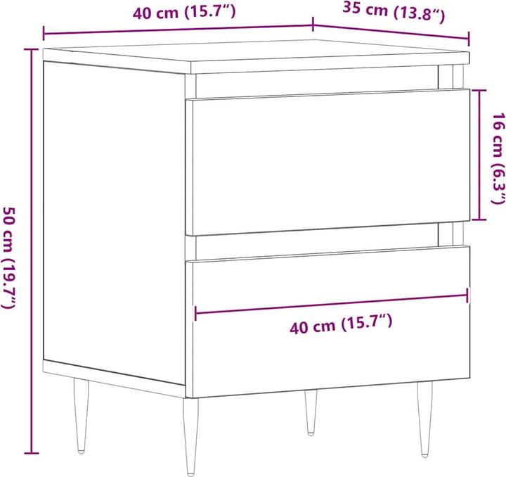 Produktbild VidaXL Nachttisch (35 x 50 x 35 cm)