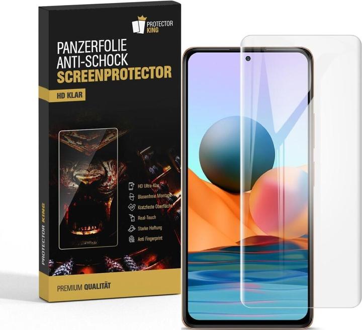 Actual product image Protectorking 2x Panzerfolie Anti-Shock HD Klar (2 Piece, Xiaomi Redmi Note 10)
