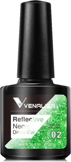Venalisa Gellack Reflective Neon Disco Gel BD02 (Grün Glitzer, Gel-Effekt Nagellack)