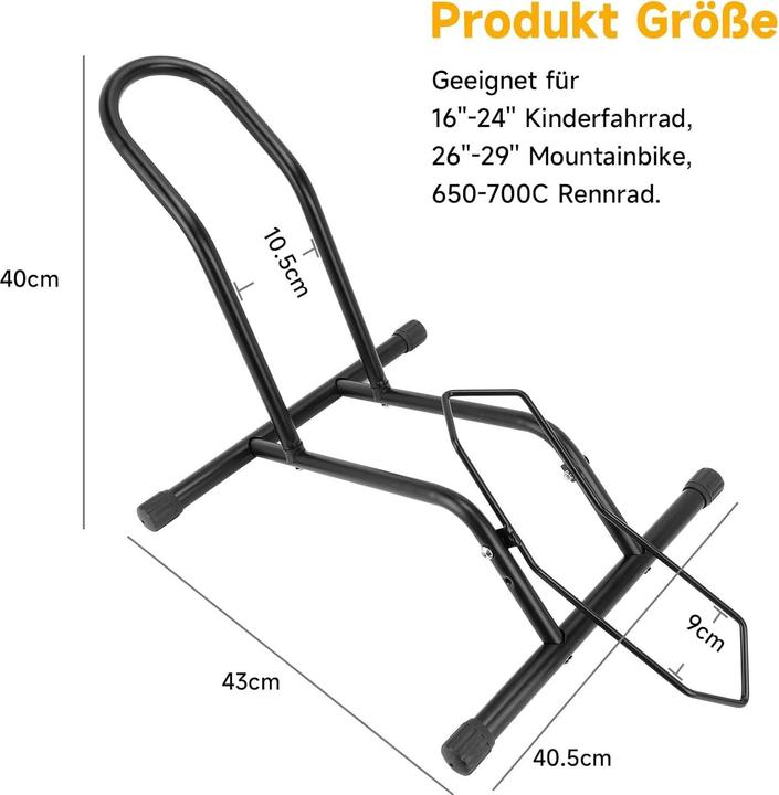 Produktbild Cbx Freistehender Boden Fahrradständer, Fahrradhalter für Vorderrad oder Hinterrad