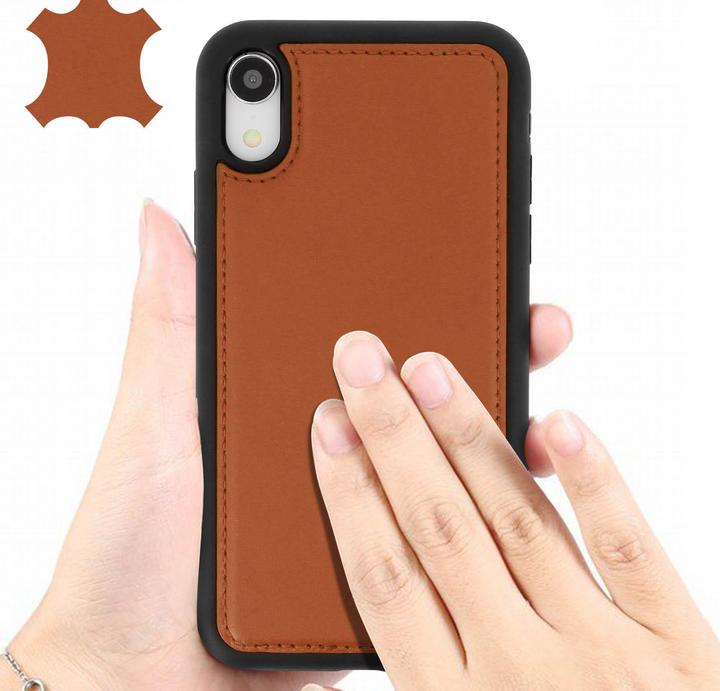 Produktbild Akashi Schutzhülle aus Echtleder stoss- kratzfest für Apple iPhone XR – Kupfer (Apple iPhone XR)