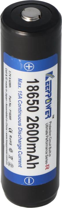Produktbild Keeppower Akku R 18650 geschützt (Pluspol erhöht) (1 Stk., 18650, 2600 mAh)