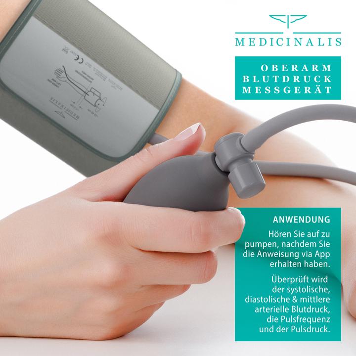 Produktbild Medicinalis Oberarm Blutdruckmessgerät, mit Bluetooth, für App, Blutdruck & Pulsmessung, klinisch validiert (Blutdruckmessgerät Oberarm)