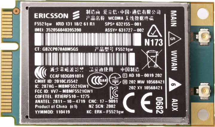 Image du produit HP hs2340 HSPA+ mobile broadband + F5521 MiniCard module