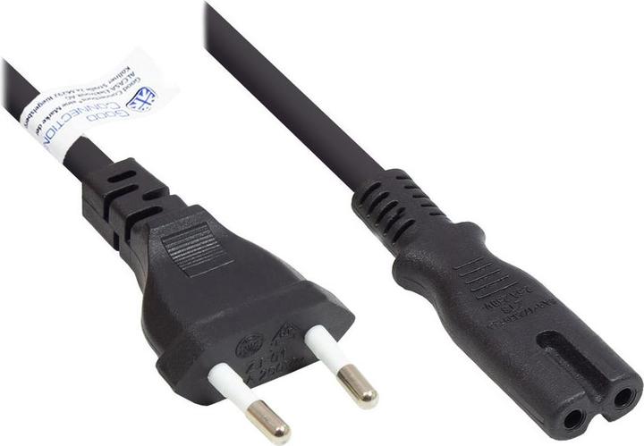 Image du produit Good Connections Câble d'alimentation Euro prise type C (droite) à prise C7/Euro 8 (droite), noir, 0,75 mm², 7,5 m (7.50 m)