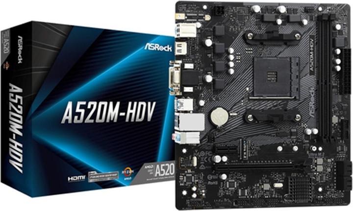 Actual product image AsRock A520M-HDV (AM4, AMD SoC, mATX)