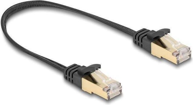 Actual product image Delock RJ45 flat ribbon network cable with braided sheath Cat.6 (S/FTP, CAT6a, 0.25 m)