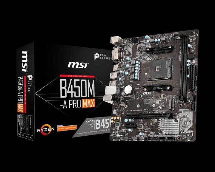 Actual product image MSI B450M-A Pro Max (AM4, AMD B450, mATX)