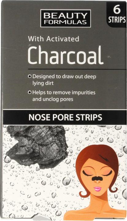 Beauty Formulas Charcoal Nose Pore Strips Cleansing Nose Strips With Active Carbon 6 Pcs. (150 ml)