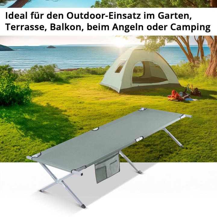 Immagine prodotto Stahlwerk Lettino da campeggio 200 kg 210x72 cm Letto da campeggio Lettino pieghevole Letto pieghevole