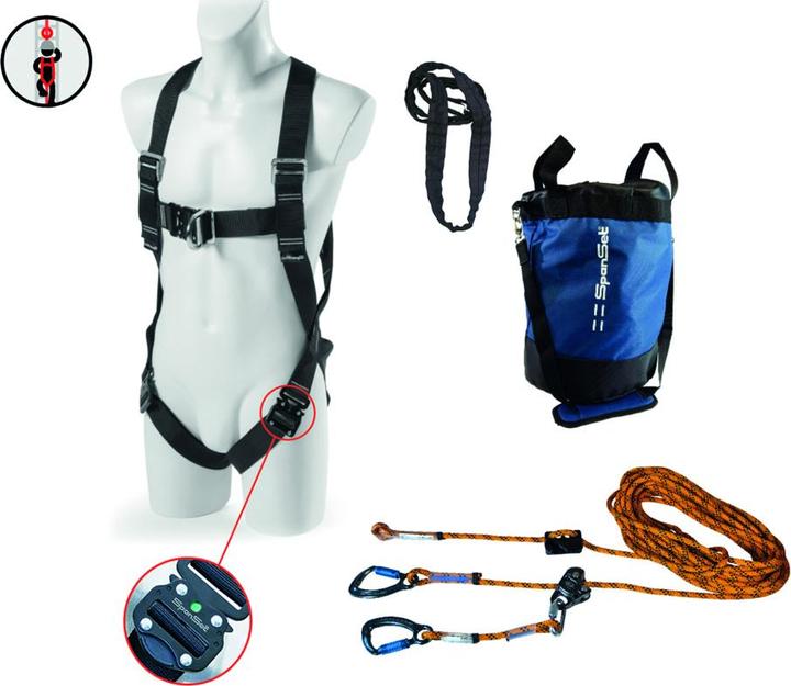 SpanSet Höhensicherung Safety-Kit SK-301/302 für Leitern und Masten (Höhensicherungsset, 100 kg)