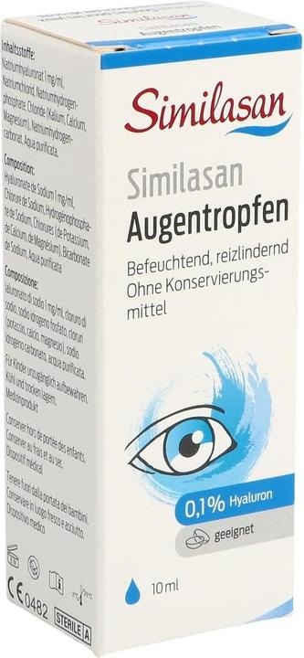 Actual product image Similasan Eye drops with 0,1% hyaluron (10 ml, Eye drops with 0.1% hyaluronic acid)