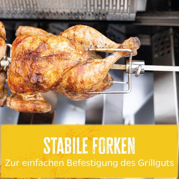 Produktbild Grillfürst Universal Drehspiess / Rotisserie Set aus Edelstahl mit Motor