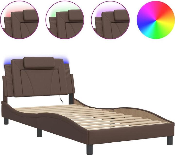 Produktbild VidaXL Bettgestell mit LED Kunstleder (100 x 200 cm)