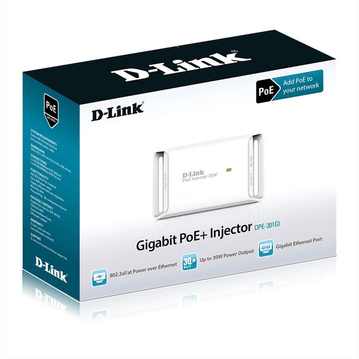 Image du produit D-Link DPE301GI : Injecteur Gigabit PoE (802.3af (PoE), 30 W)