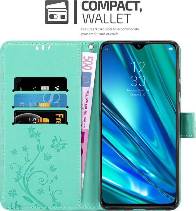 Image du produit Cadorabo Housse Flower Book pour Realme 5 PRO / Realme Q (Domaine Q, Realme 5 Pro)