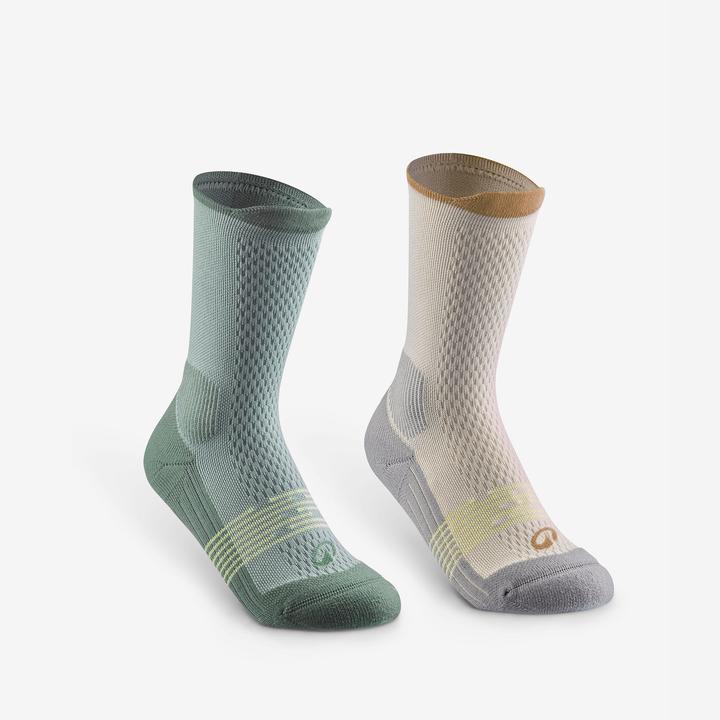 Quechua Wandersocken Kinder hoch - Hike 500 grün
