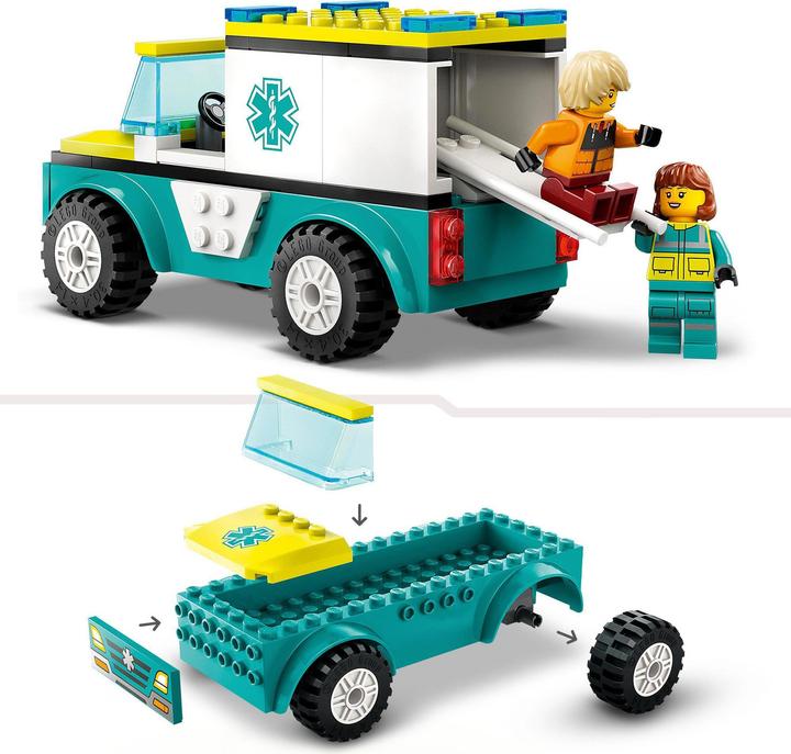 Produktbild LEGO Rettungswagen und Snowboarder (60403, LEGO City)