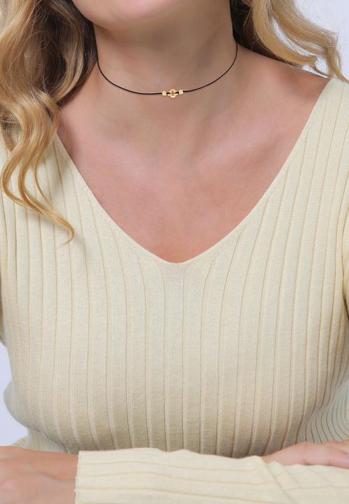 Immagine prodotto Elli Collana Choker Nylon Shamrock Luck Bead Argento 925 (Nylon, Argento 925, Nessuna pietra preziosa, 36 cm)
