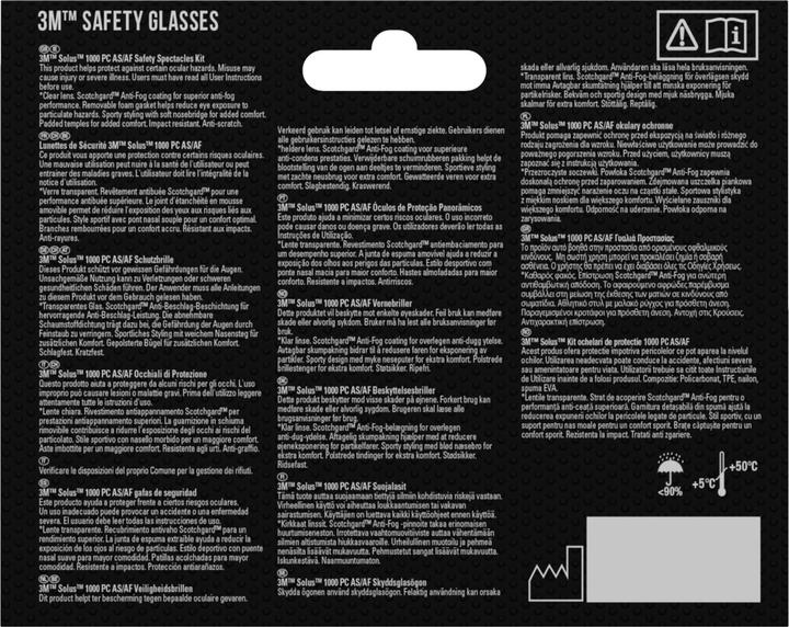 Actual product image 3M Solus safety goggles